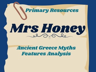 Ancient Greece Myths Features Analysis KS2