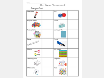 Get to know your classroom - hunt sheet