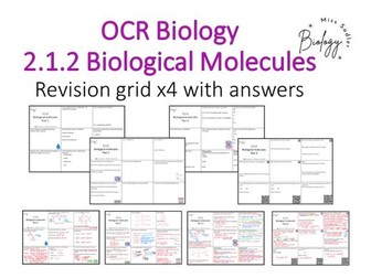 2.1.2 Biological molecules revision grid OCR A level Biology with answers