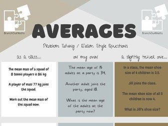 GCSE Maths (9-1) - Averages - Problem Solving