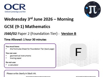 OCR Maths (F) - Predicted Paper 2 - 2026 (Version B)