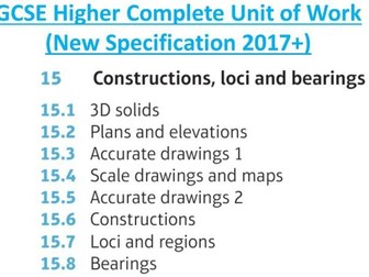 GCSE Foundation (Unit 15): Construction, Loci and Bearings