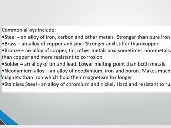 Metals science-Year 7/8