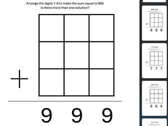 3 Digit Sum Puzzles