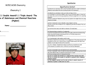 Year Topic 1 Booklets for WJEC GCSE Chemistry