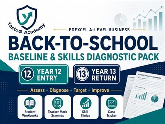 Edexcel A-Level Business Baseline Assessments | Year 12 & Year 13 Diagnostic Pac