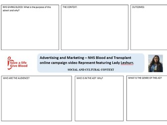GCSE Media Studies - NHS Blood campaign CSP