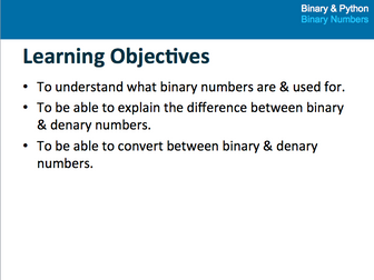 Binary Numbers (lesson 2 of 4)