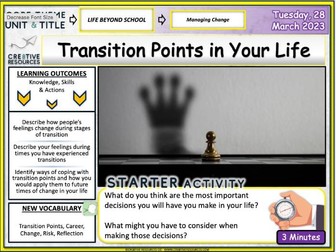Transition Points in your Life