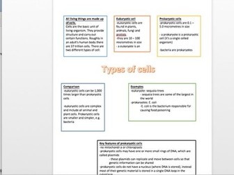Biology Topic 1 cells