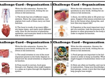 B3 Organisation Challenge Cards GCSE Biology AQA