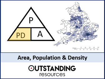 Population, Area and Population Density - Lesson and Worksheet