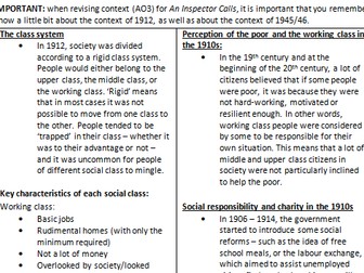 An Inspector Calls - All Relevant Context (Summary Handout + Worksheet)