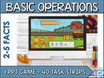 Fall Multiplication Facts 2-5 Facts | Game for PowerPoint™