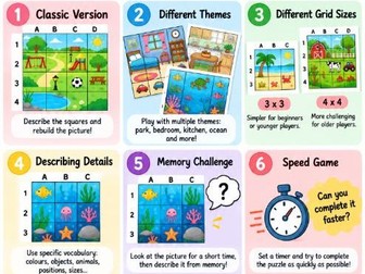 Grid Puzzle – ESL Speaking & Vocabulary Game