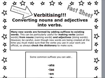 Converting nouns and adjectives into verbs