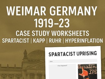 GCSE History – Weimar Germany 1919–23 Case Study Worksheets