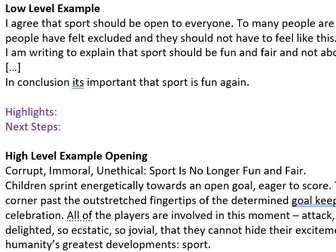 DIT Lesson for Paper Two, Question Five (AQA June 2018 Paper)