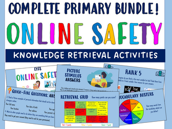 Online Safety Knowledge Retrieval Activities Primary Bundle!