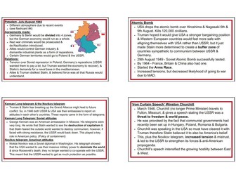 Printable Cold War GCSE flashcards
