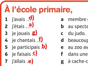 French - a l'école primaire + l'imparfait