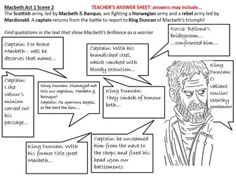 Macbeth Act 1, Scene 2 - Macbeth on the Battlefield WITH ANSWERS