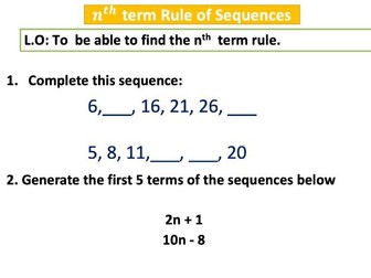 Finding nth term of linear sequences
