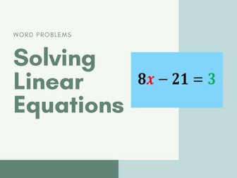 Creative Math Word Problems from Solving Linear Equations
