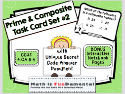 Prime or Composite? Task Card Set # 2 with Coded Answer Document