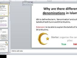 The denominations of Islam: Sunni and Shi'ah Muslims (NEW SPEC AQA)