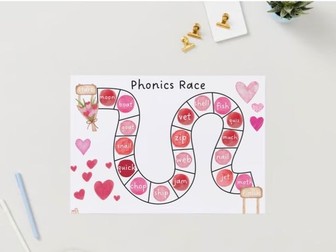 Valentines Phonics/Tricky Word Race