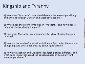 Macbeth Predicted Questions and Themes
