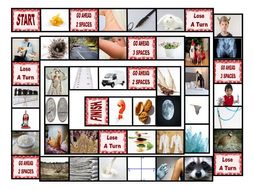Phonics Consonant Letters m-n-q-r-v-x Photo Board Game