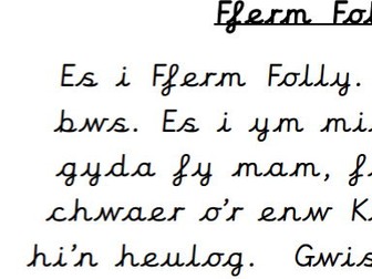 Welsh Past Tense Differentiated Text