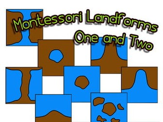 Montessori 3-Part Cards: Landforms Drawings & Photos