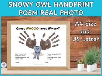 Snowy Owl Handprint Poem | Winter Keepsake