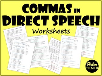 Commas in Direct Speech Worksheets | Differentiated | With Answers