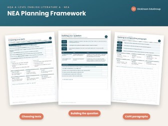 AQA Eng Lit NEA Planning Framework