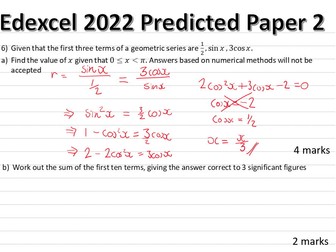 Edexcel A-Level Maths 2022 Paper 2 (Predicted)