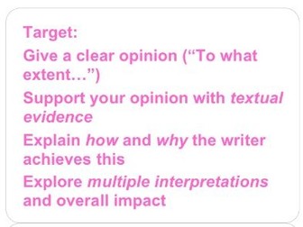 Marking Targets - Edexcel Language Paper 1