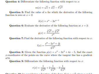 harder differentiation pf powers of x