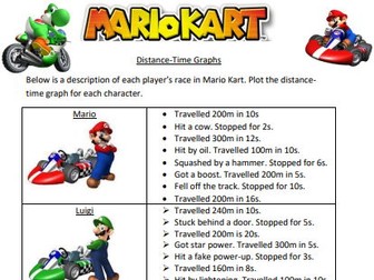 Mario Kart Distance Time Graphs