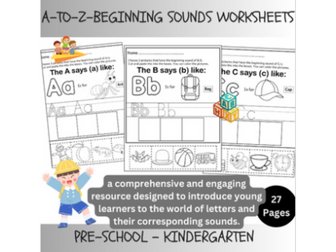 A-to-Z Adventure: Beginning Sounds Worksheets for Early Literacy Exploration