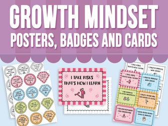 Growth Mindset Posters, Badges and Cards