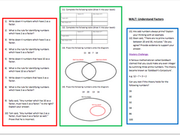 Factors & Prime Numbers Worksheet (1) | Teaching Resources