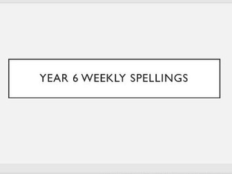 Spelling Activities - Year 6