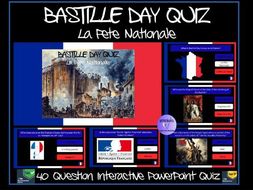 Bastille Day / French Revolution PowerPoint Quiz (La Fête Nationale) - 40 Questions