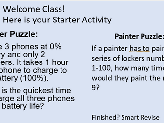 Classroom Starter Activites to Stretch and Challenge