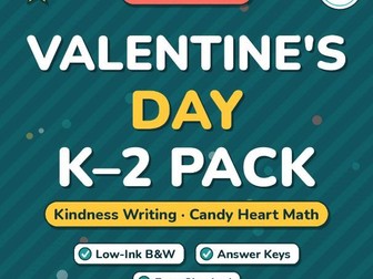 Valentine's Day Activities K-2 | Kindness Writing, Candy Heart Graphing Math
