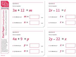 Reasoning: SATs Past Paper Example - solve equations